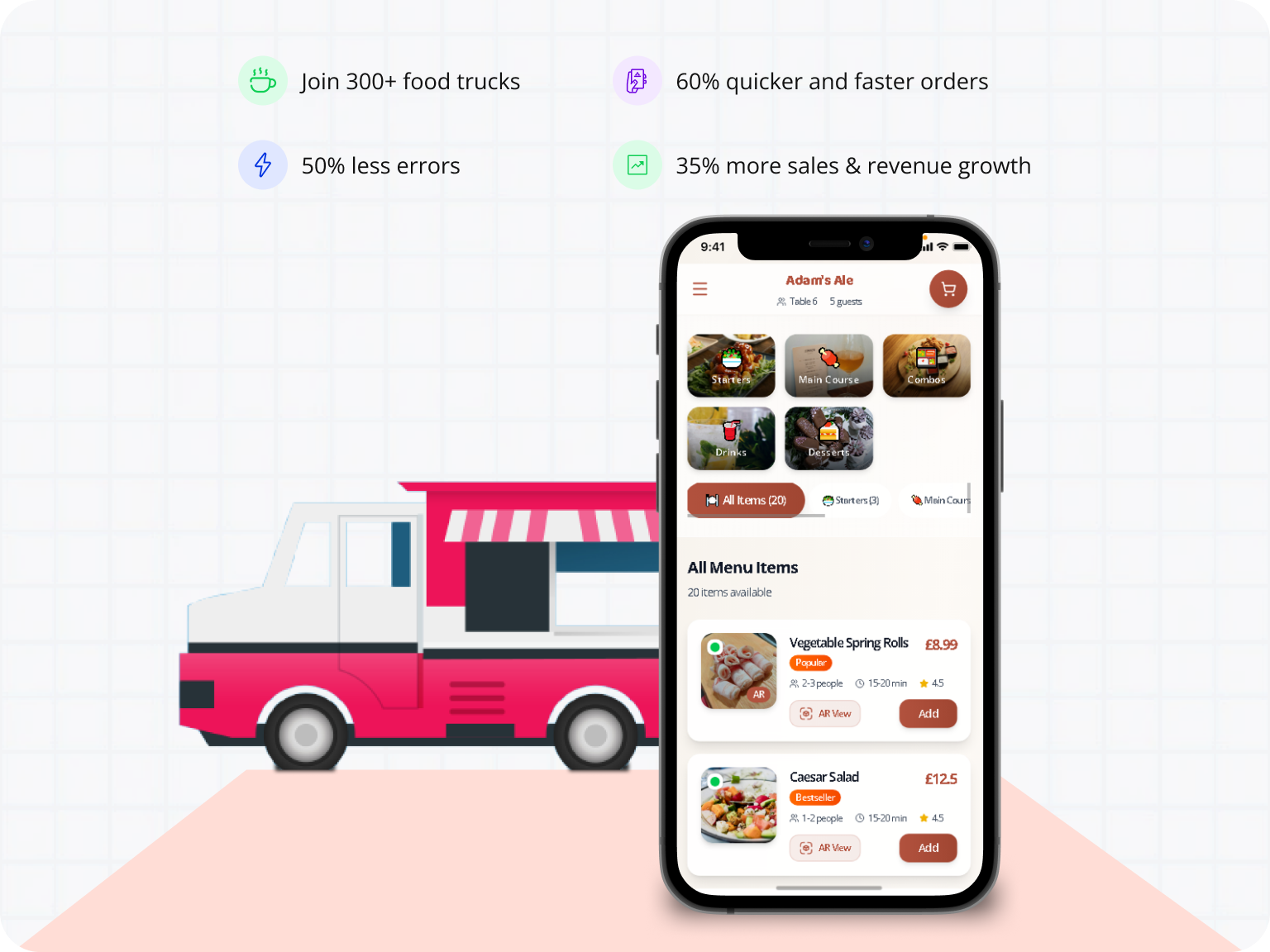 Food truck mobile vendor serving customers